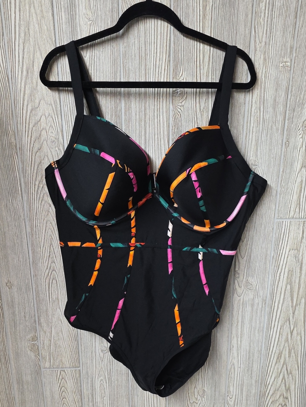 City Chic Maui Underwire Print One-Piece Swimsuit Womens Size XL NWT